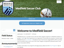 Tablet Screenshot of medfieldsoccer.org